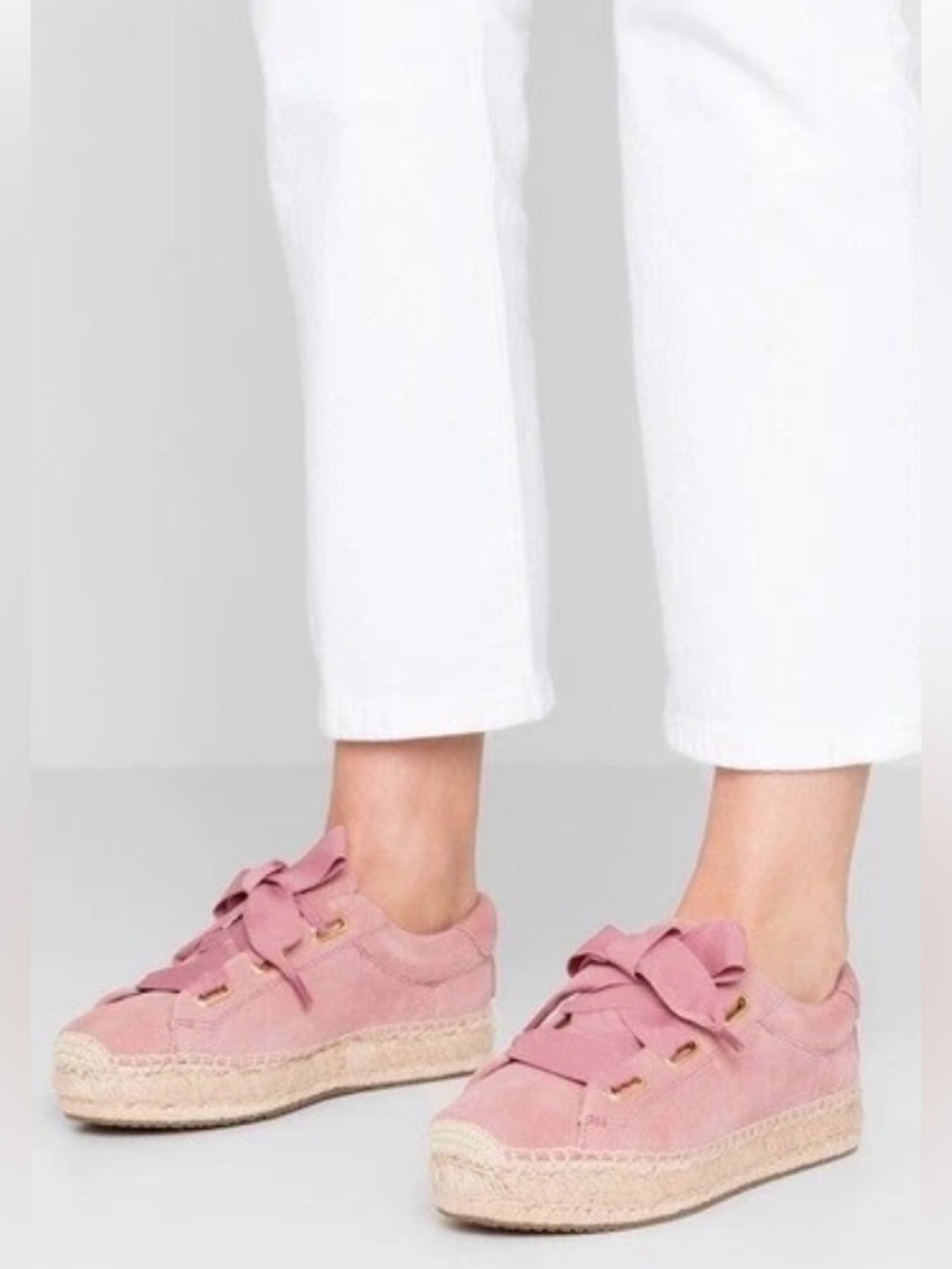 UGG Brianna Suede Espadrille Platform Sneakers Dawn dusty pink size 9